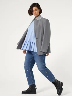 Sale Marina Rinaldi Cotton poplin blouse SKYBLUE