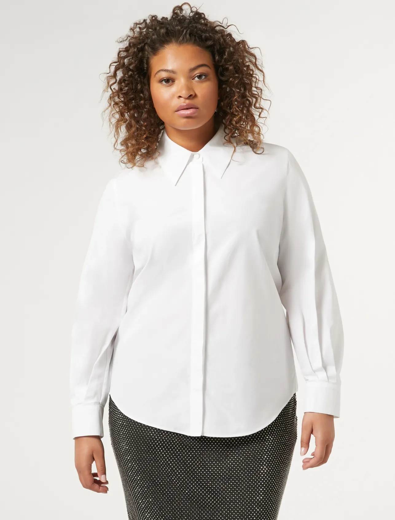 Online Marina Rinaldi Cotton poplin shirt OPTICALWHITE
