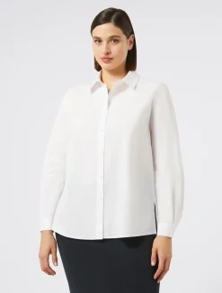 Online Marina Rinaldi Cotton poplin shirt OPTICALWHITE