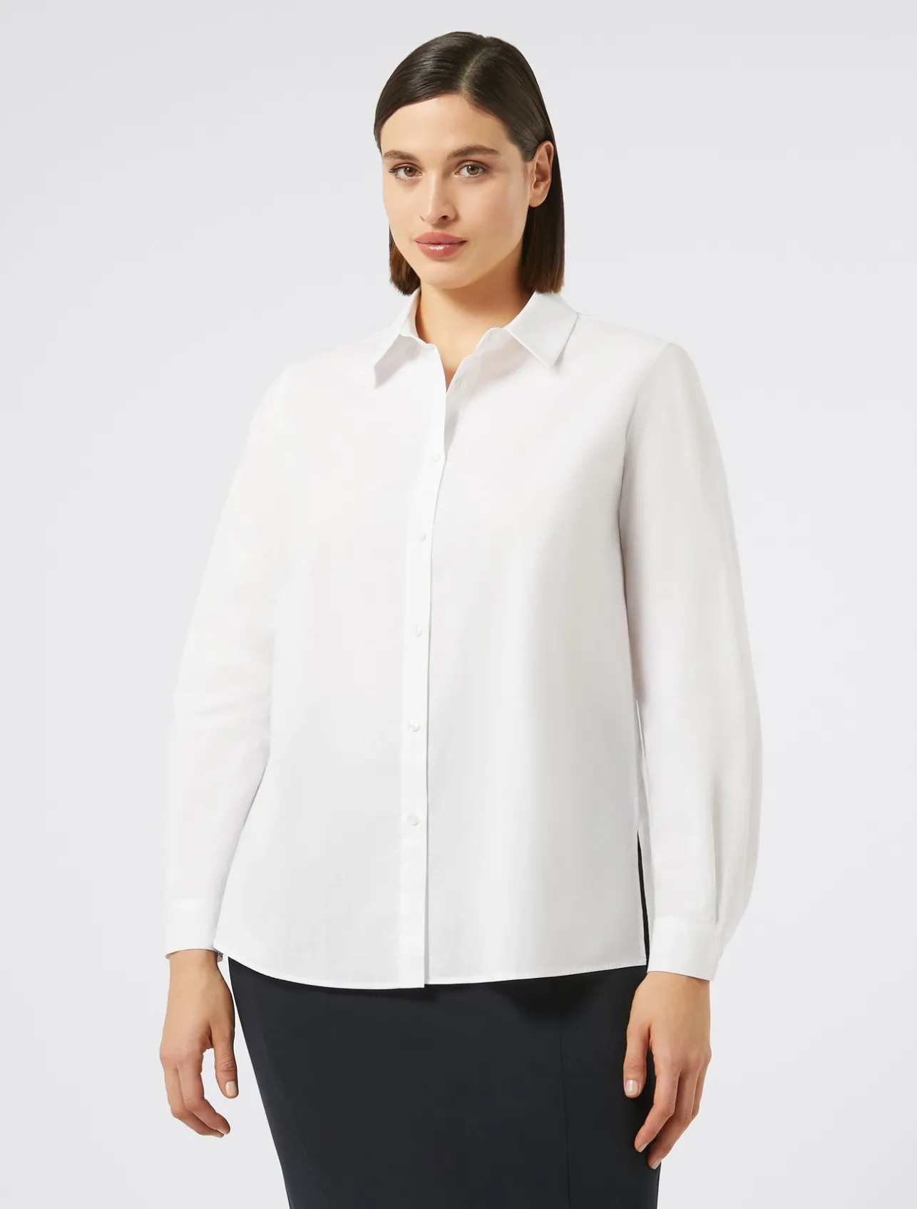 Online Marina Rinaldi Cotton poplin shirt OPTICALWHITE