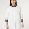 Best Marina Rinaldi Cotton poplin shirt OPTICALWHITE