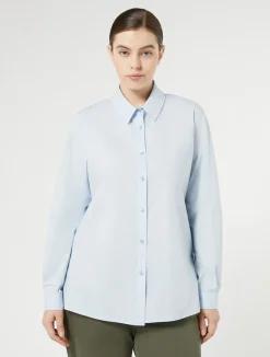 Outlet Marina Rinaldi Cotton poplin shirt LIGHTBLUE