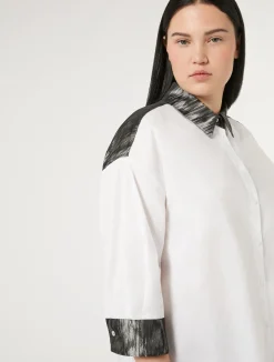 Best Marina Rinaldi Cotton poplin shirt OPTICALWHITE