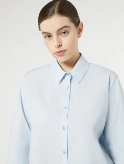 Outlet Marina Rinaldi Cotton poplin shirt LIGHTBLUE
