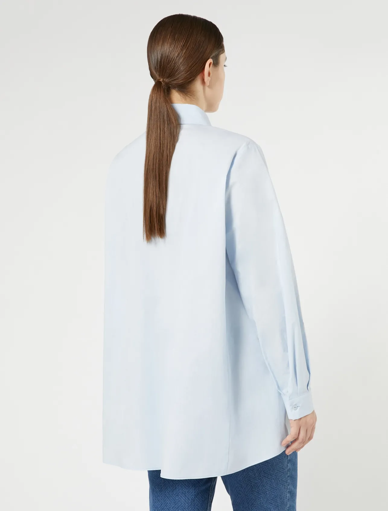 Sale Marina Rinaldi Cotton poplin shirt LIGHTBLUE