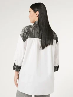 Best Marina Rinaldi Cotton poplin shirt OPTICALWHITE