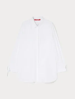Outlet Marina Rinaldi Cotton poplin shirt OPTICALWHITE