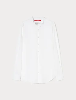 Outlet Marina Rinaldi Cotton poplin shirt OPTICALWHITE