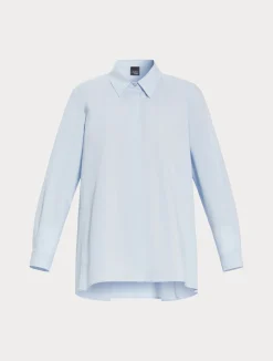 Sale Marina Rinaldi Cotton poplin shirt LIGHTBLUE