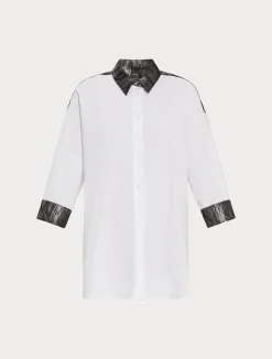 Best Marina Rinaldi Cotton poplin shirt OPTICALWHITE