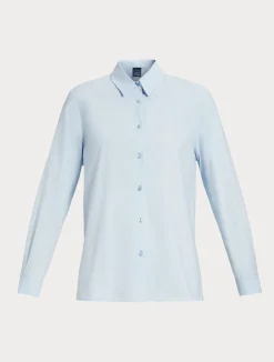 Outlet Marina Rinaldi Cotton poplin shirt LIGHTBLUE