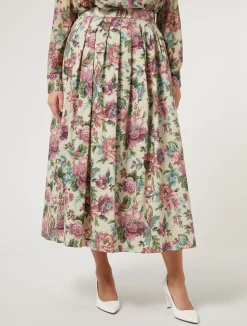 Fashion Marina Rinaldi Cotton poplin skirt PALEYELLOW