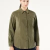 Sale Marina Rinaldi Cotton velvet shirt KAKI