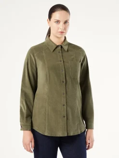 Sale Marina Rinaldi Cotton velvet shirt KAKI