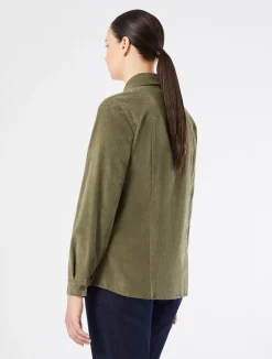 Sale Marina Rinaldi Cotton velvet shirt KAKI