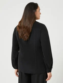 Online Marina Rinaldi Cotton velvet shirt BLACK