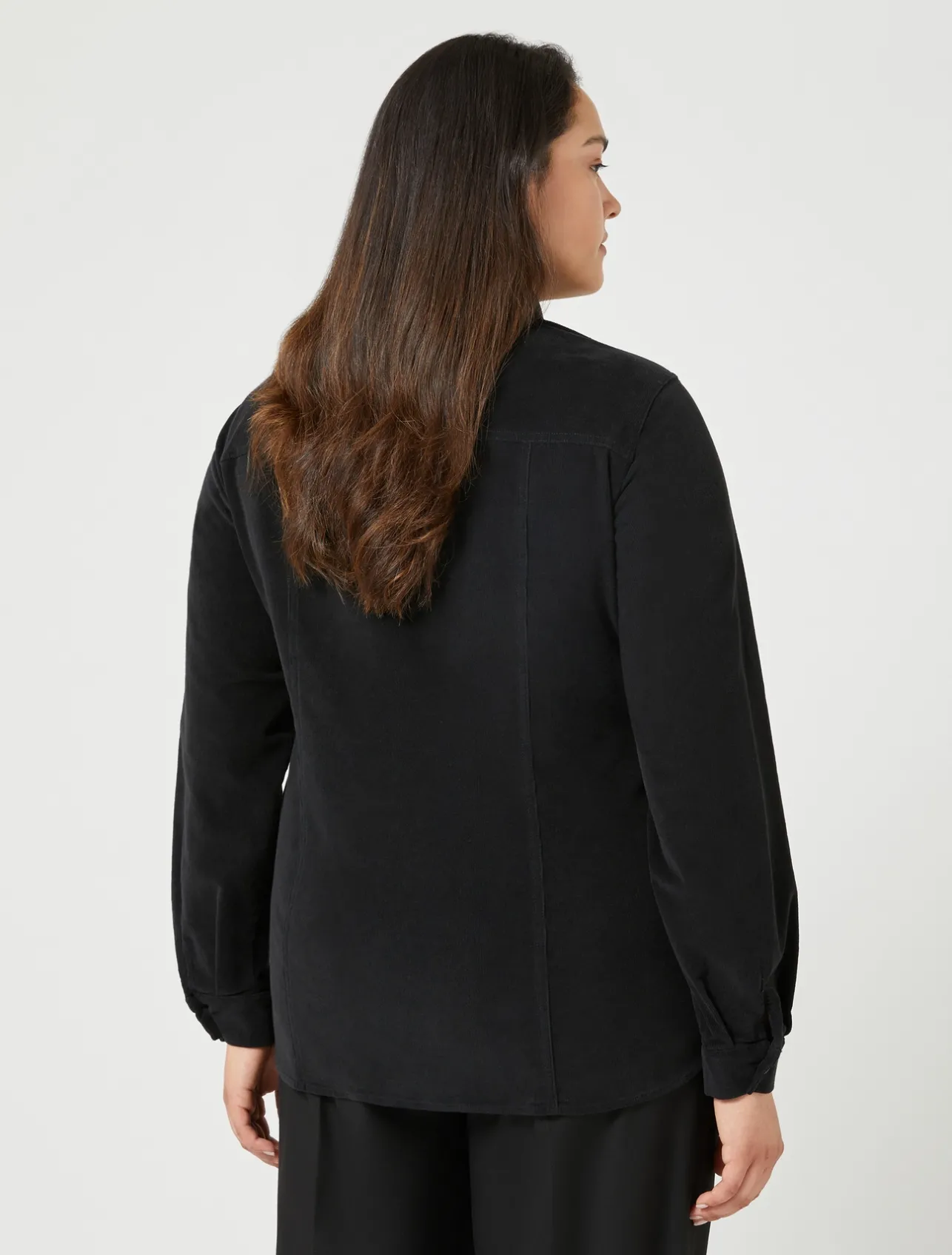 Online Marina Rinaldi Cotton velvet shirt BLACK