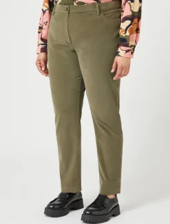 New Marina Rinaldi Cotton velvet trousers KAKI
