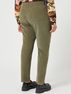 New Marina Rinaldi Cotton velvet trousers KAKI