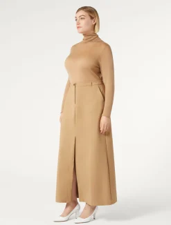 Outlet Marina Rinaldi Cotton-blend canvas skirt GOLD