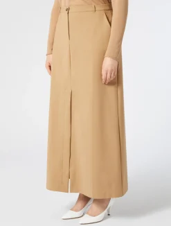 Outlet Marina Rinaldi Cotton-blend canvas skirt GOLD
