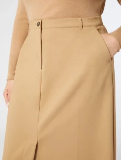 Outlet Marina Rinaldi Cotton-blend canvas skirt GOLD