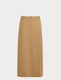 Outlet Marina Rinaldi Cotton-blend canvas skirt GOLD
