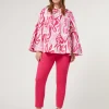 Sale Marina Rinaldi Cotton-blend canvas trousers FUCHSIA