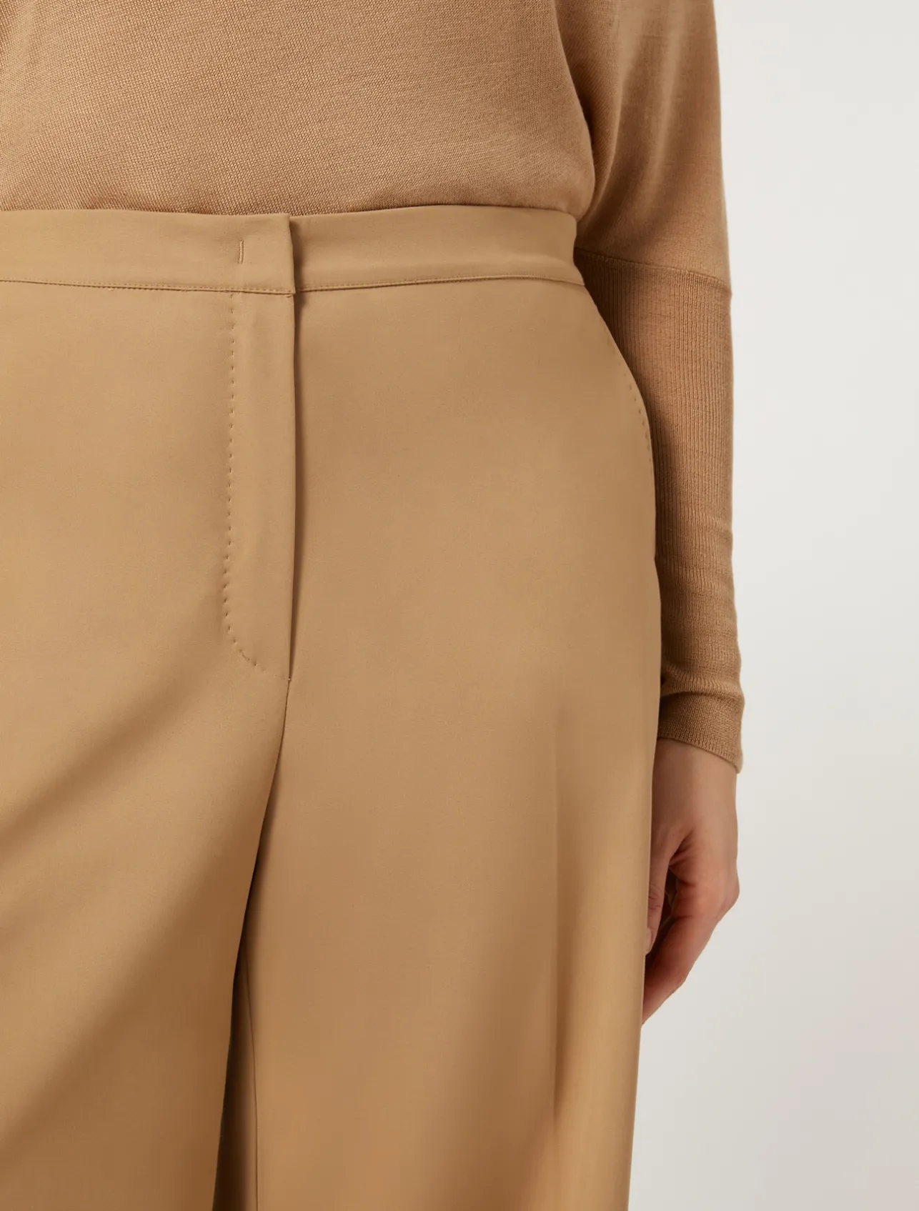 New Marina Rinaldi Cotton-blend canvas trousers GOLD