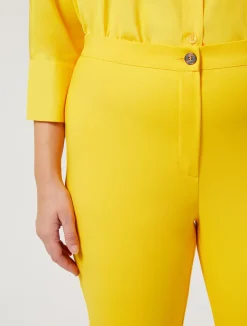 Online Marina Rinaldi Cotton-blend canvas trousers BRIGHTYELLOW