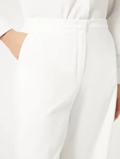 Fashion Marina Rinaldi Cotton-blend canvas trousers WHITE