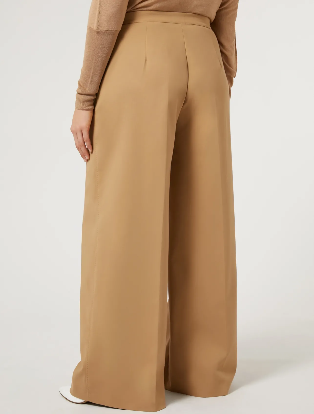 New Marina Rinaldi Cotton-blend canvas trousers GOLD
