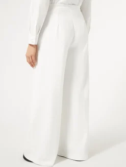 Fashion Marina Rinaldi Cotton-blend canvas trousers WHITE