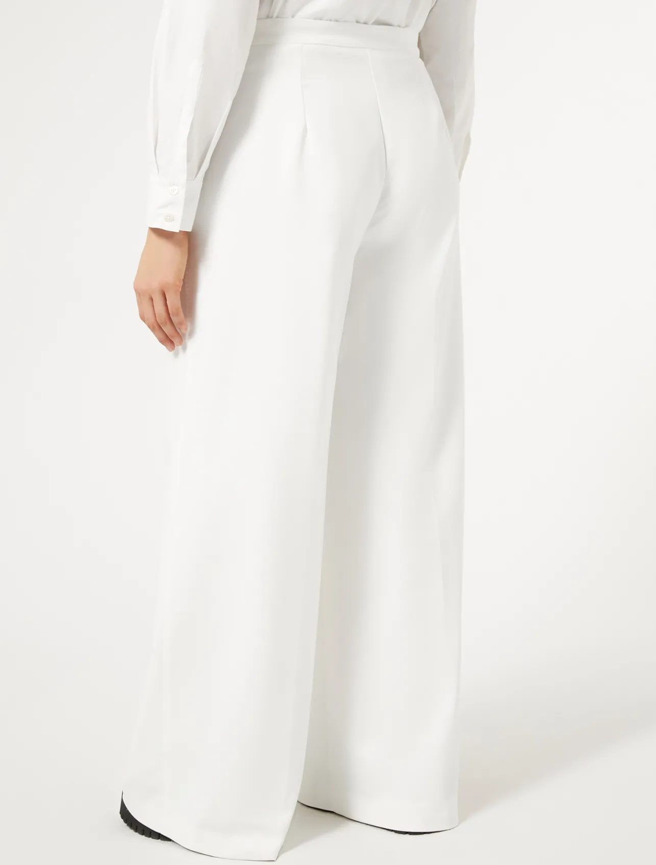 Fashion Marina Rinaldi Cotton-blend canvas trousers WHITE