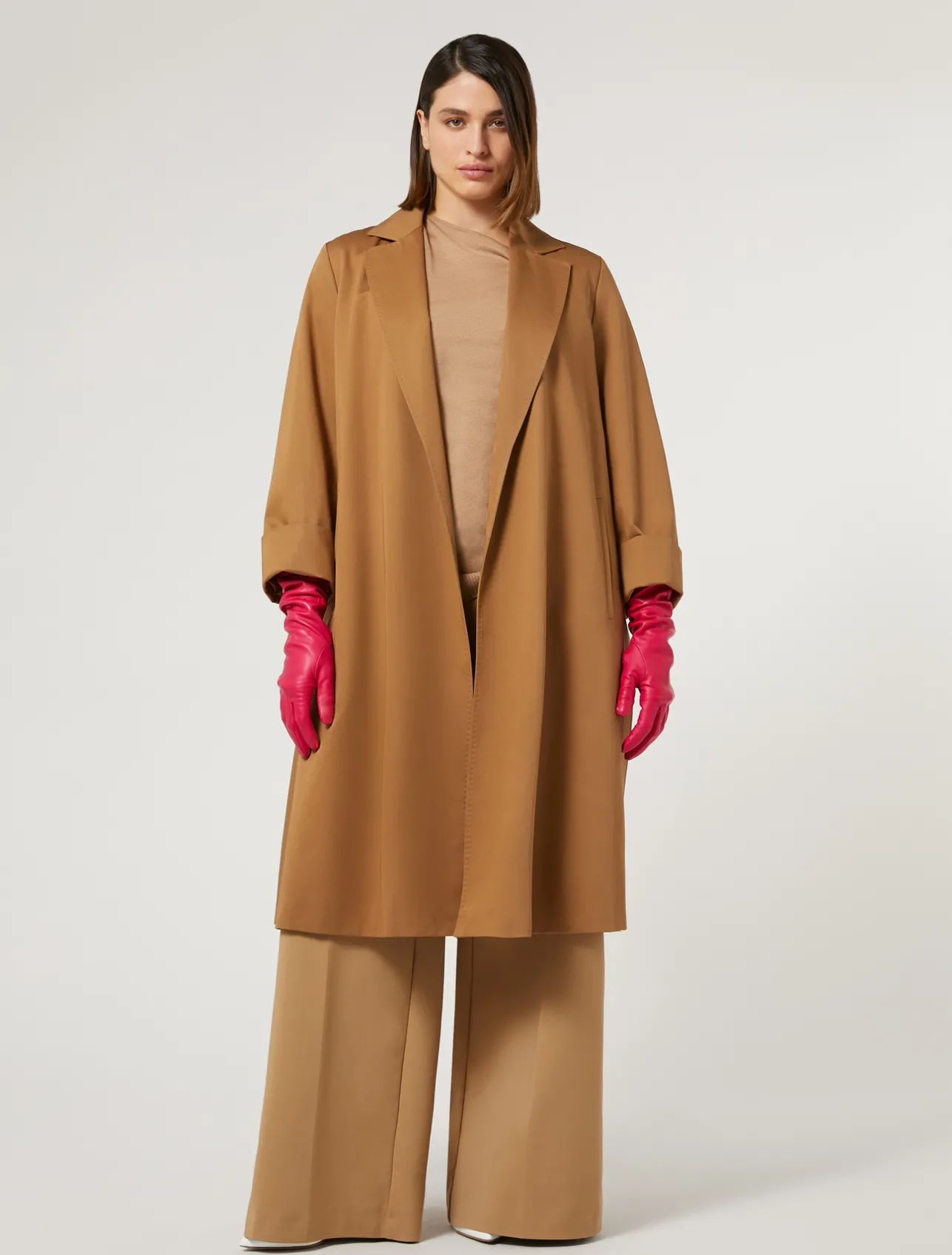 New Marina Rinaldi Cotton-blend canvas trousers GOLD