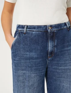 New Marina Rinaldi Cotton-blend denim jeans NAVY