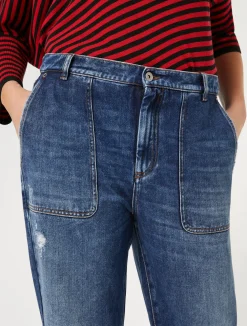 Discount Marina Rinaldi Cotton-blend denim jeans NAVY