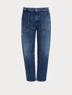Discount Marina Rinaldi Cotton-blend denim jeans NAVY