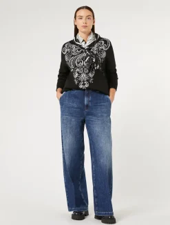 New Marina Rinaldi Cotton-blend denim jeans NAVY
