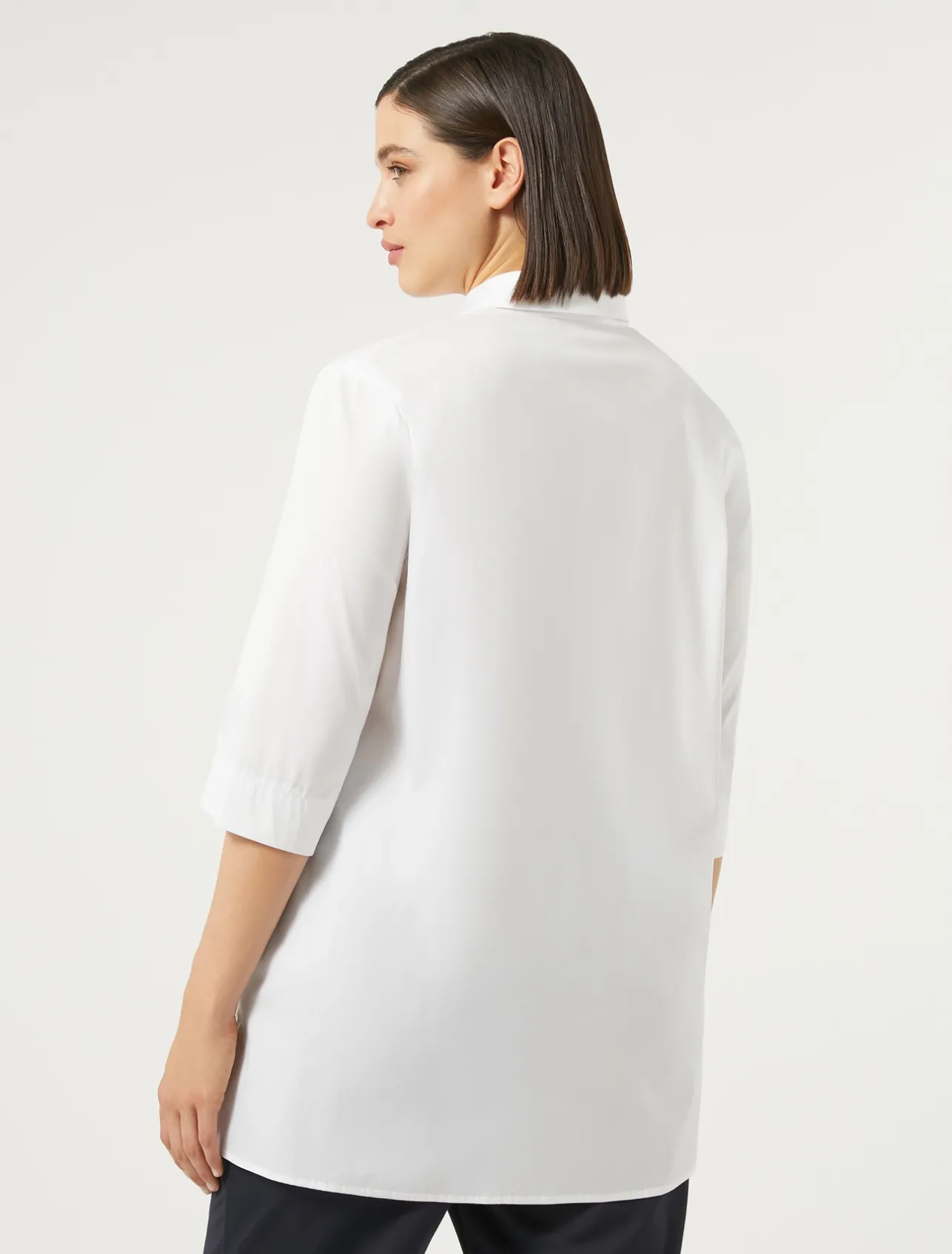 Clearance Marina Rinaldi Cotton-blend poplin shirt OPTICALWHITE
