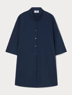 Sale Marina Rinaldi Cotton-blend poplin shirt MIDNIGHTBLUE
