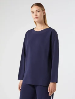Sale Marina Rinaldi Cotton-blend sweater NAVY