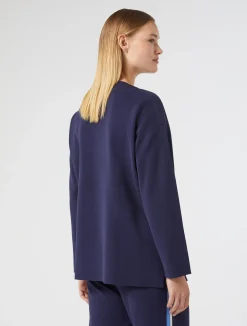 Sale Marina Rinaldi Cotton-blend sweater NAVY