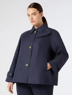Hot Marina Rinaldi Cotton-blend twill raincoat MIDNIGHTBLUE