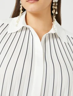 New Marina Rinaldi Crepe de chine shirt WHITEBLACK