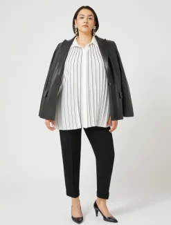New Marina Rinaldi Crepe de chine shirt WHITEBLACK