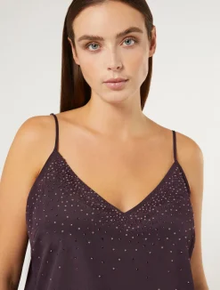 Outlet Marina Rinaldi Crepe de chine top BORDEAUX