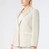 Discount Marina Rinaldi Crepe envers satin blazer jacket BEIGE