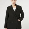 New Marina Rinaldi Crepe envers satin blazer BLACK