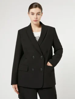 New Marina Rinaldi Crepe envers satin blazer BLACK